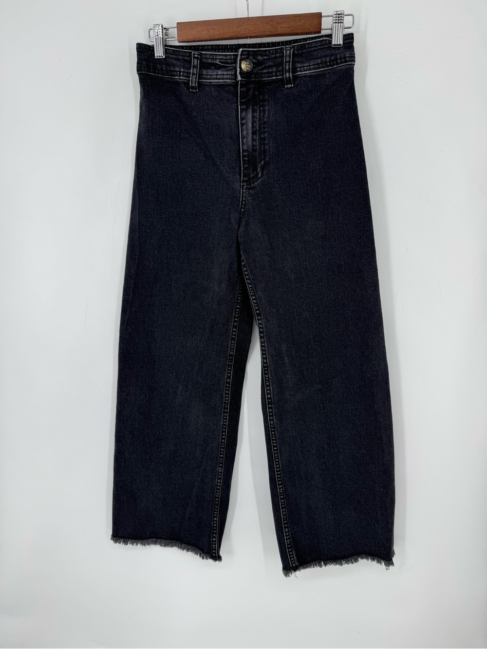 Billabong Women's Black Charcoal Washed Classic Wide Leg Denim Jeans Size 28